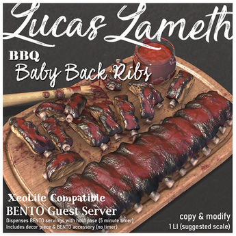 Second Life Marketplace - [Lucas Lameth] BBQ Baby Back Ribs